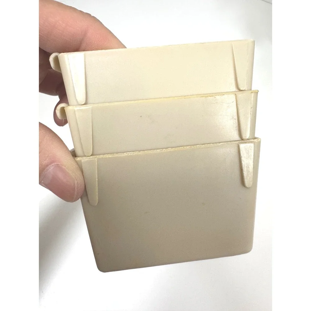 Set of 3 Rubbermaid  Vintage Interlocking Drawer Organizer Bins Beige USA #2915